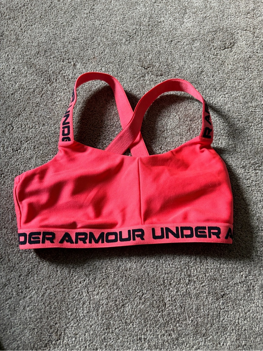 Under Armour Neon Coral Performance Sports Bra